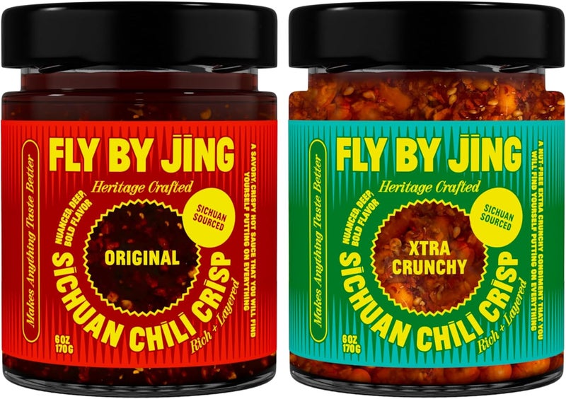 FLYBYJING Original & Xtra Crunchy Sichuan Chili Crisp Duo - 6oz Jars (Pack of 2) - Image 1